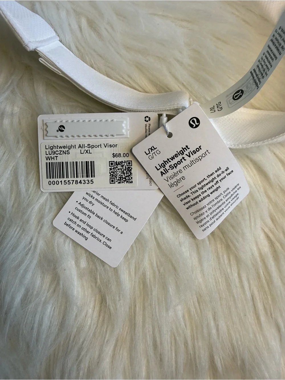 Lululemon Lightweight All Sport Visor White Size L/XL New